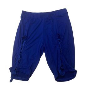 Cut out lace up biker shorts